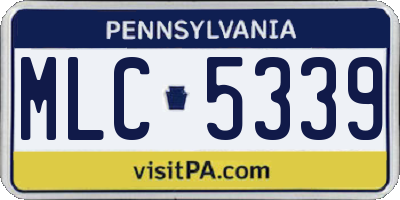PA license plate MLC5339