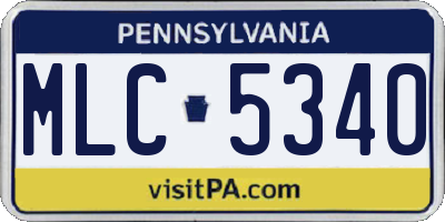 PA license plate MLC5340