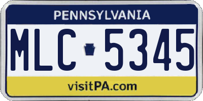 PA license plate MLC5345