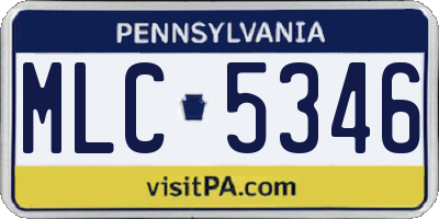 PA license plate MLC5346
