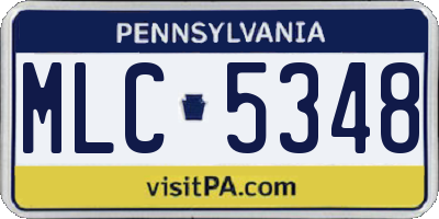 PA license plate MLC5348