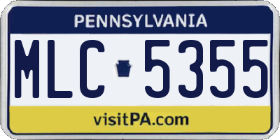 PA license plate MLC5355