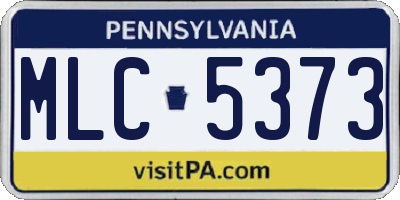 PA license plate MLC5373