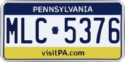 PA license plate MLC5376