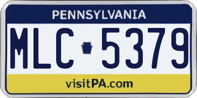 PA license plate MLC5379