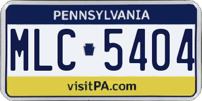 PA license plate MLC5404