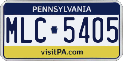 PA license plate MLC5405