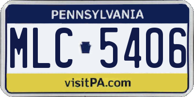 PA license plate MLC5406