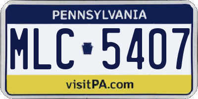 PA license plate MLC5407