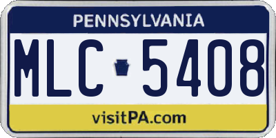 PA license plate MLC5408