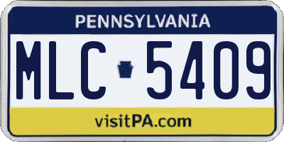 PA license plate MLC5409