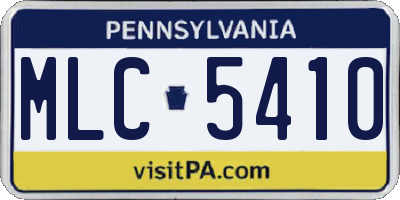 PA license plate MLC5410