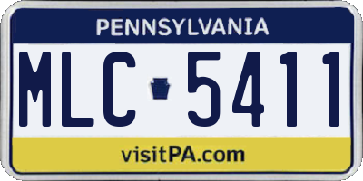 PA license plate MLC5411