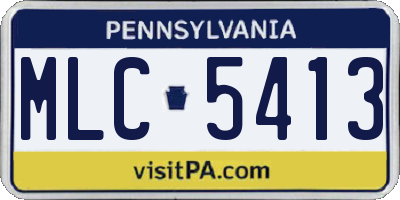 PA license plate MLC5413