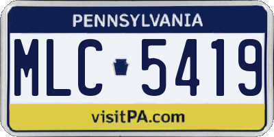 PA license plate MLC5419