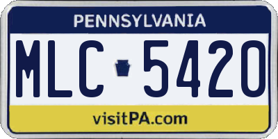 PA license plate MLC5420