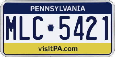 PA license plate MLC5421