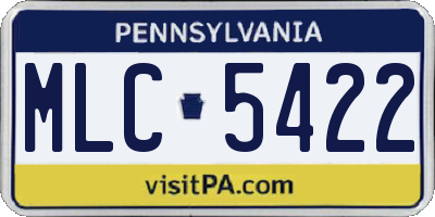 PA license plate MLC5422