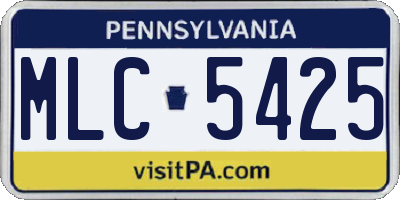 PA license plate MLC5425