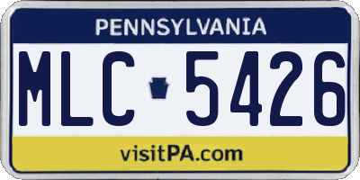 PA license plate MLC5426