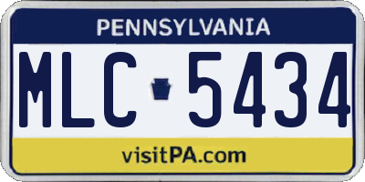 PA license plate MLC5434