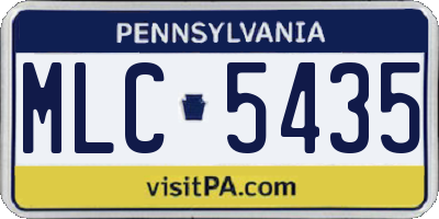 PA license plate MLC5435