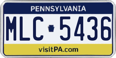 PA license plate MLC5436