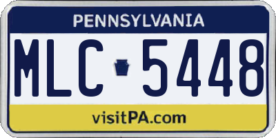 PA license plate MLC5448