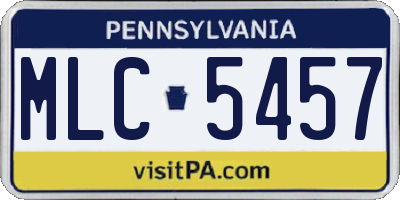 PA license plate MLC5457