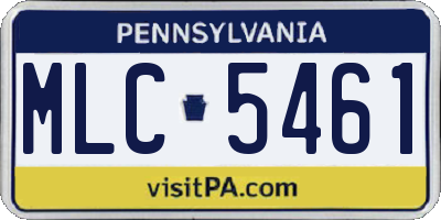 PA license plate MLC5461