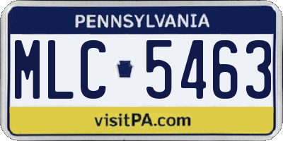 PA license plate MLC5463