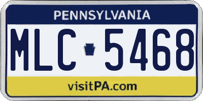 PA license plate MLC5468