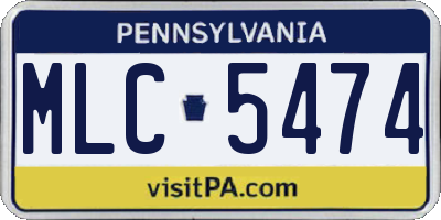 PA license plate MLC5474