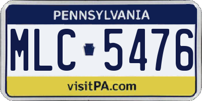 PA license plate MLC5476