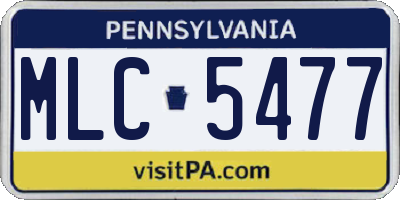 PA license plate MLC5477