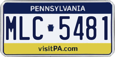 PA license plate MLC5481