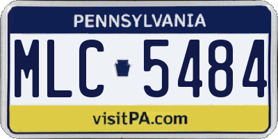 PA license plate MLC5484