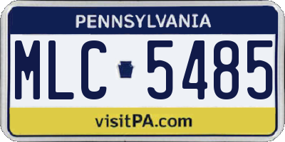 PA license plate MLC5485