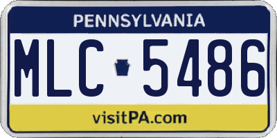 PA license plate MLC5486