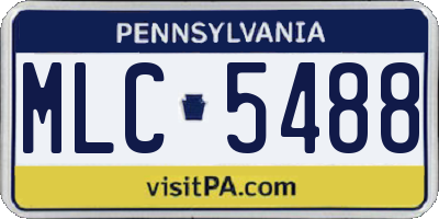PA license plate MLC5488