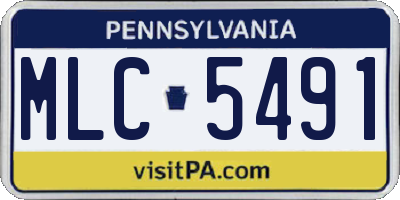 PA license plate MLC5491