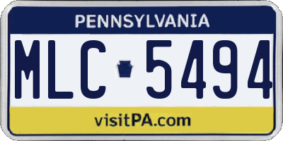 PA license plate MLC5494