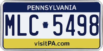 PA license plate MLC5498
