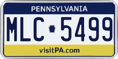 PA license plate MLC5499