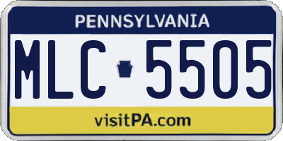 PA license plate MLC5505