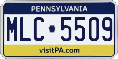 PA license plate MLC5509