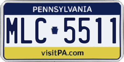 PA license plate MLC5511