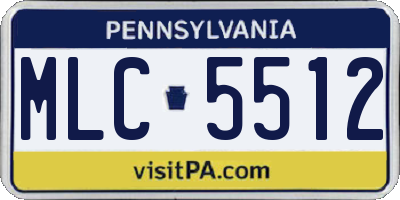 PA license plate MLC5512