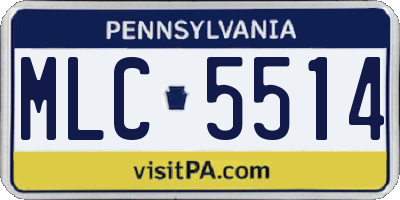 PA license plate MLC5514