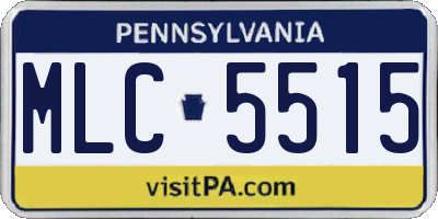 PA license plate MLC5515